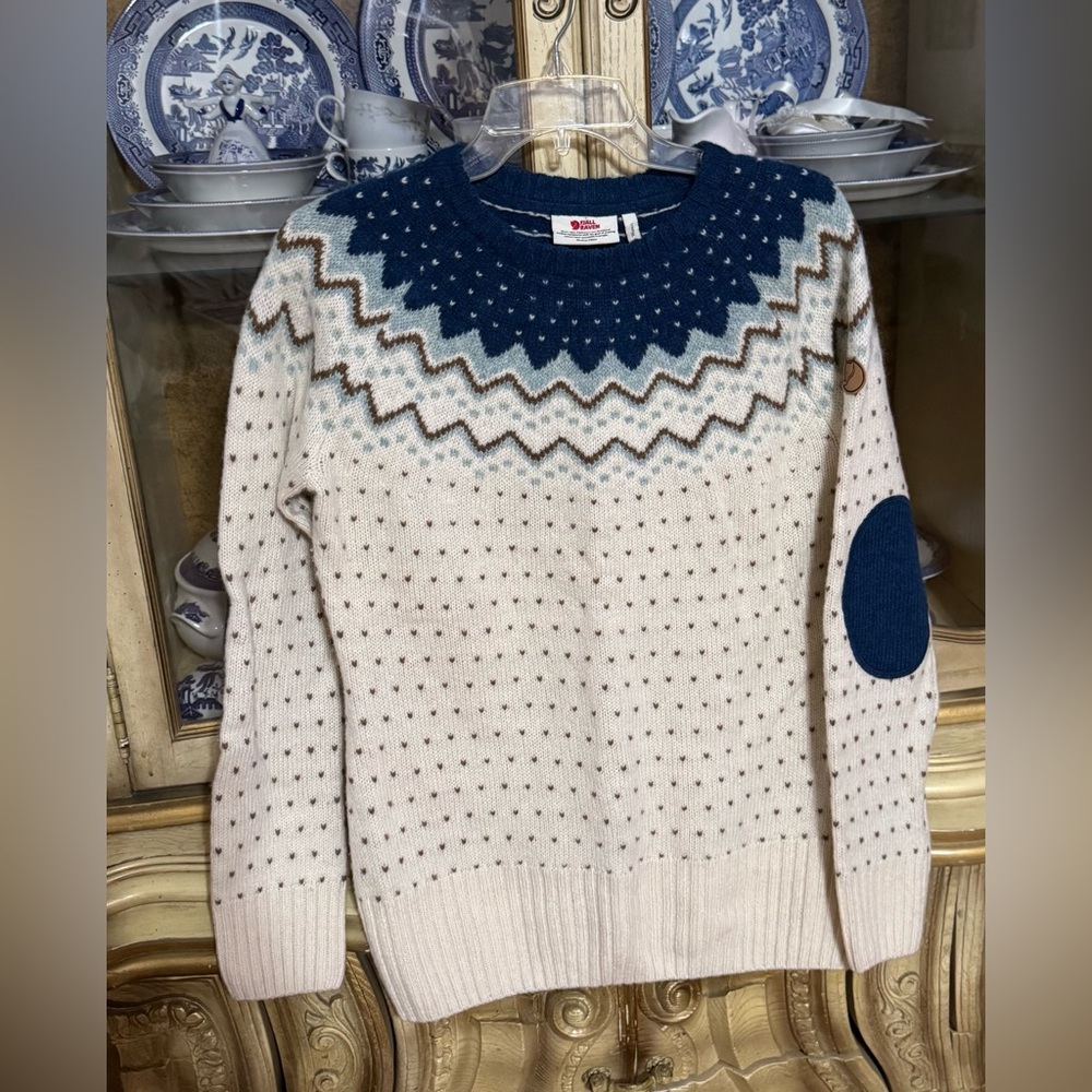 Fjallraven Ovik Wool knit sweater women’s Small Fair Isle Nordic - Picture 2 of 4